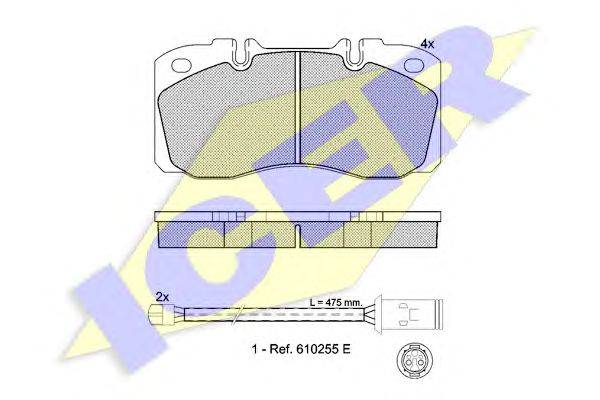 Комплект тормозных колодок, дисковый тормоз ICER 151161116