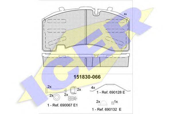 Комплект тормозных колодок, дисковый тормоз ICER 29271