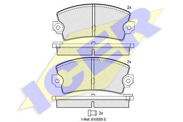 Комплект тормозных колодок, дисковый тормоз ICER 20337