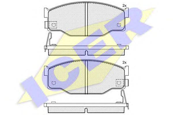 Комплект тормозных колодок, дисковый тормоз ICER 21112