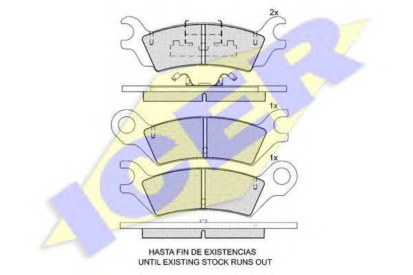 Комплект тормозных колодок, дисковый тормоз ICER 180733