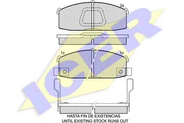 Комплект тормозных колодок, дисковый тормоз ICER 180792
