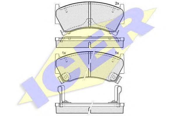 Комплект тормозных колодок, дисковый тормоз ICER 181153