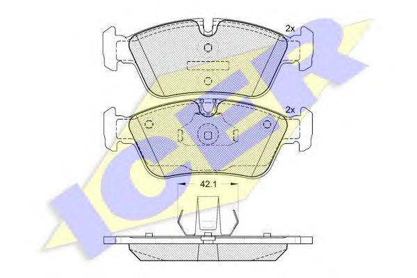 Комплект тормозных колодок, дисковый тормоз ICER 181295