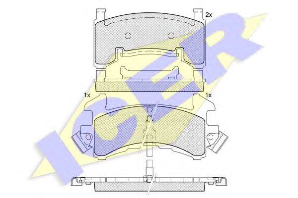 Комплект тормозных колодок, дисковый тормоз ICER 181411