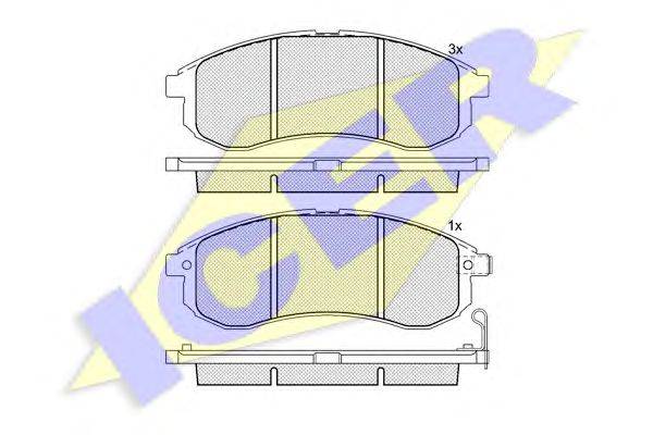 Комплект тормозных колодок, дисковый тормоз ICER 181507