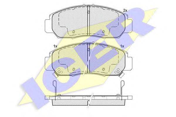 Комплект тормозных колодок, дисковый тормоз ICER 25466