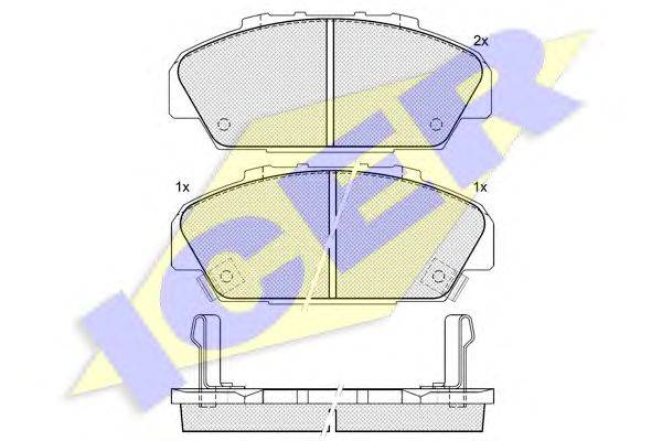 Комплект тормозных колодок, дисковый тормоз ICER 23198