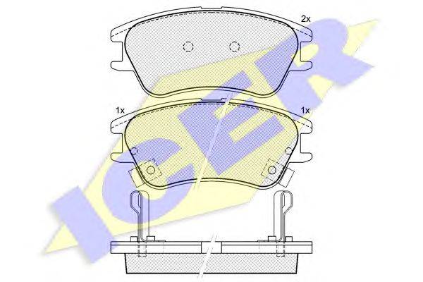Комплект тормозных колодок, дисковый тормоз ICER 181557