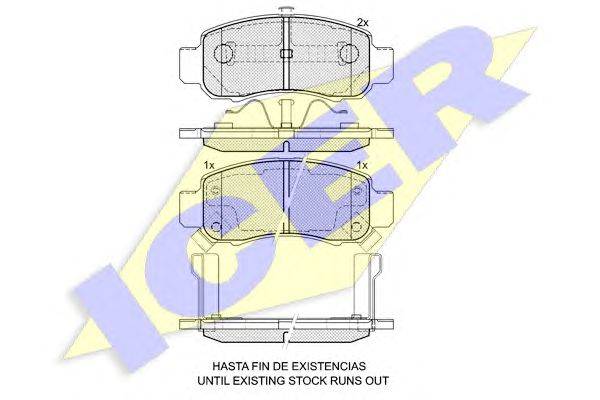 Комплект тормозных колодок, дисковый тормоз ICER 23616