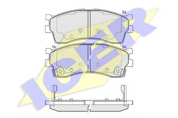 Комплект тормозных колодок, дисковый тормоз ICER 181610