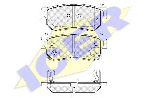Комплект тормозных колодок, дисковый тормоз ICER 23545