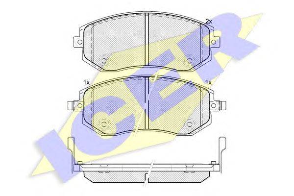 Комплект тормозных колодок, дисковый тормоз ICER 23865