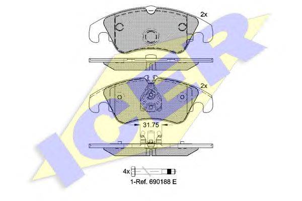 Комплект тормозных колодок, дисковый тормоз FORD 1 551 486