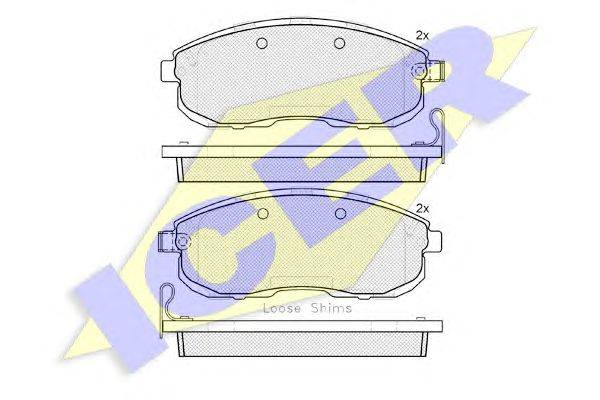 Комплект тормозных колодок, дисковый тормоз ICER 181882-200