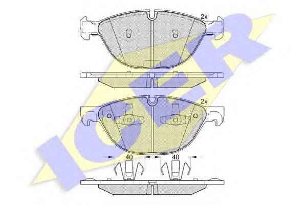 Комплект тормозных колодок, дисковый тормоз ICER 24173