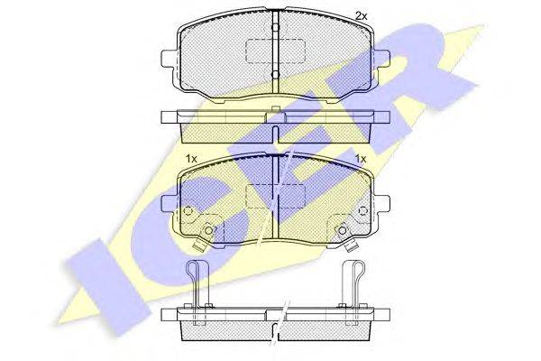 Комплект тормозных колодок, дисковый тормоз ICER 181937