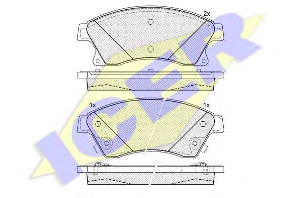 Комплект тормозных колодок, дисковый тормоз ICER 25031