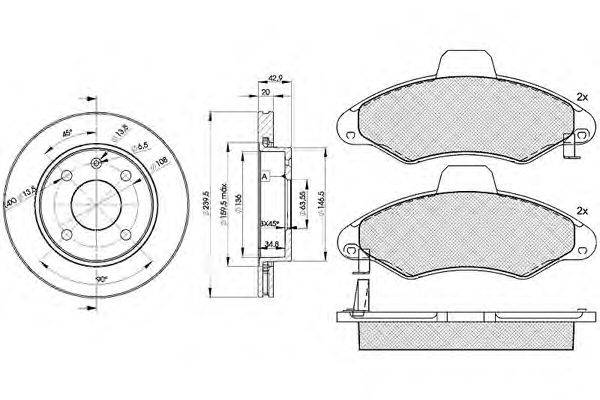 Комплект тормозов, дисковый тормозной механизм ICER 312291064