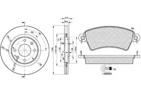 Комплект тормозов, дисковый тормозной механизм ICER 31365-4697