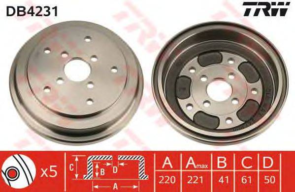 Тормозной барабан TRW DB4231