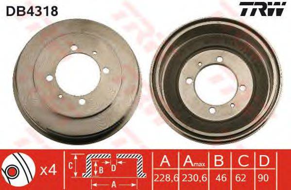 Тормозной барабан TRW DB4318