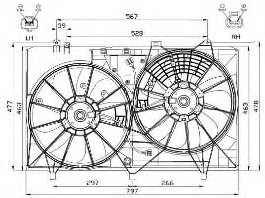Вентилятор, охлаждение двигателя NRF 47565