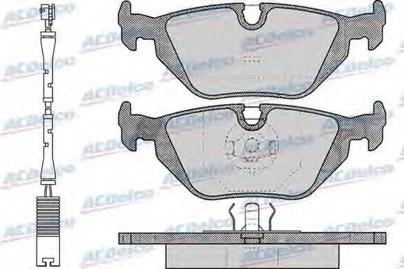 Комплект тормозных колодок, дисковый тормоз ACDelco AC058463AD