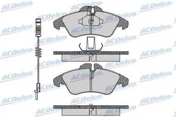 Комплект тормозных колодок, дисковый тормоз ACDelco AC058608AD