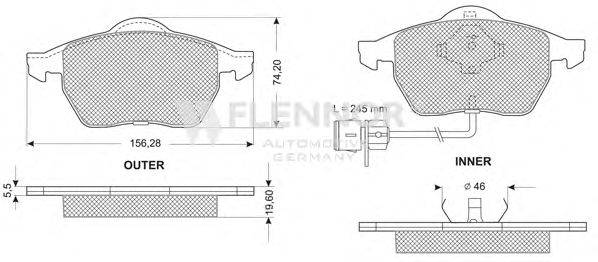 Комплект тормозных колодок, дисковый тормоз FLENNOR FB210183