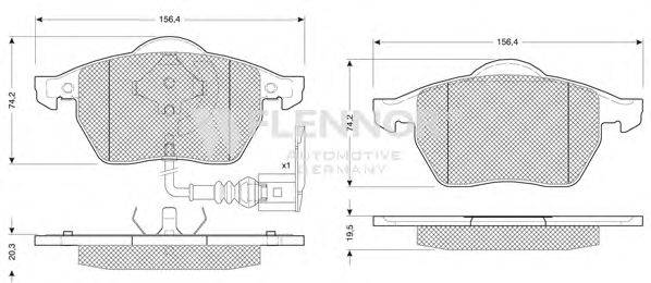 Комплект тормозных колодок, дисковый тормоз FLENNOR FB210443