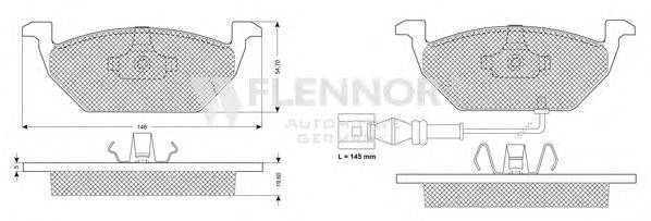 Комплект тормозных колодок, дисковый тормоз FLENNOR FB210538