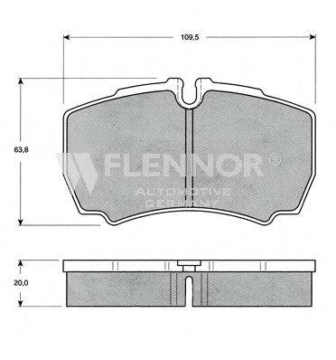Комплект тормозных колодок, дисковый тормоз FLENNOR FB211397