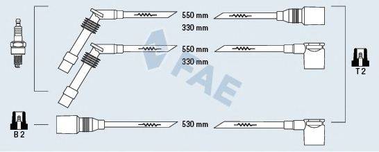 Комплект проводов зажигания FAE 85087