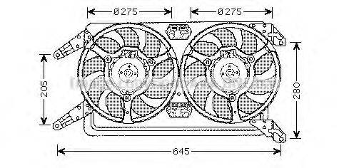 Вентилятор, охлаждение двигателя AVA QUALITY COOLING AL7512