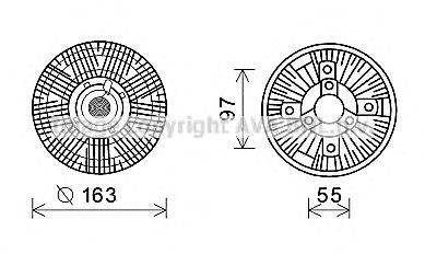 Сцепление, вентилятор радиатора AVA QUALITY COOLING IVC109