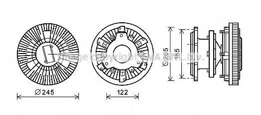 Сцепление, вентилятор радиатора AVA QUALITY COOLING MEC275