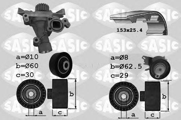 Водяной насос + комплект зубчатого ремня SASIC 3900028