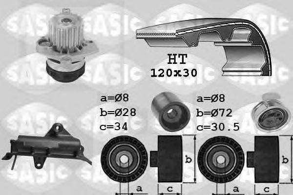 Водяной насос + комплект зубчатого ремня SASIC 3906022