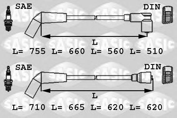 Комплект проводов зажигания SASIC 9286032