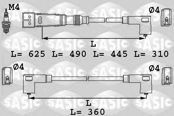 Комплект проводов зажигания SASIC 9286034