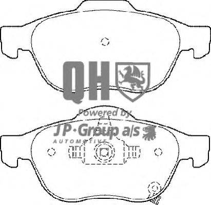 Комплект тормозных колодок, дисковый тормоз JP GROUP BP1458
