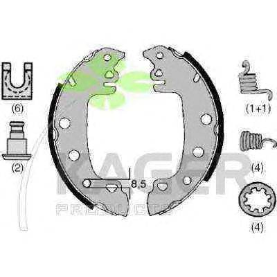 Комплект тормозных колодок KAGER 340392