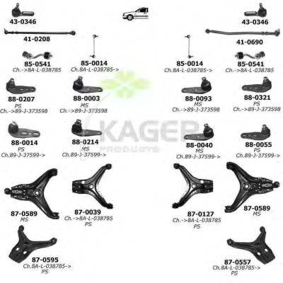 Подвеска колеса KAGER 800306