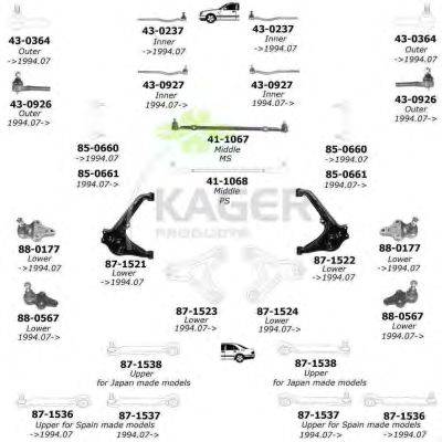 Подвеска колеса KAGER 801267