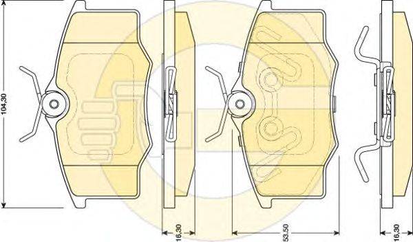 Комплект тормозных колодок, дисковый тормоз GIRLING 6117591