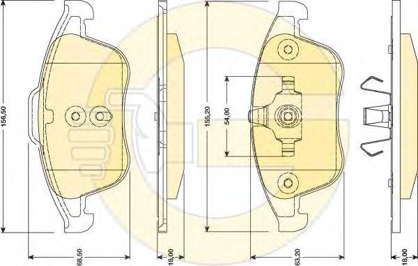 Комплект тормозных колодок, дисковый тормоз GIRLING 6117882