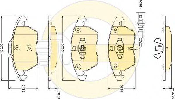 Комплект тормозных колодок, дисковый тормоз AUDI 3C0698151D
