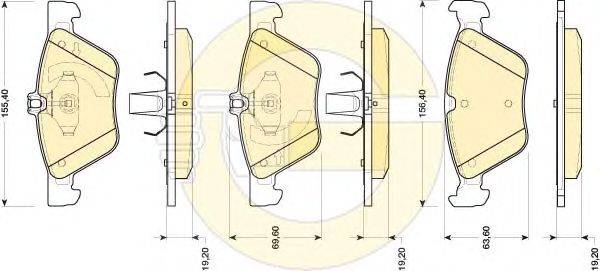 Комплект тормозных колодок, дисковый тормоз MERCEDES-BENZ A0044200720