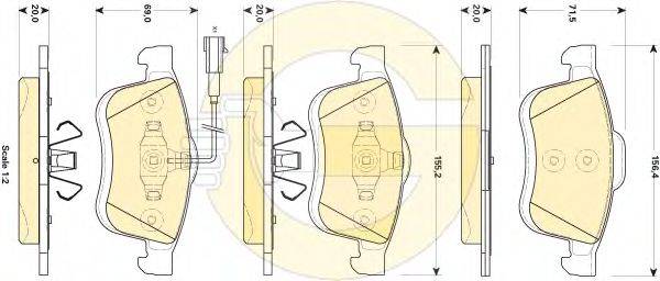 Комплект тормозных колодок, дисковый тормоз GIRLING 24727